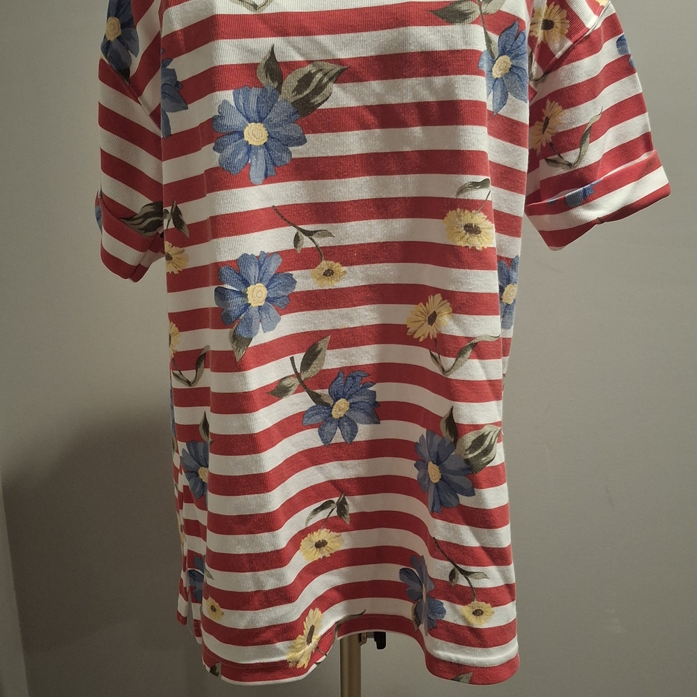 Striped Floral Women's Top